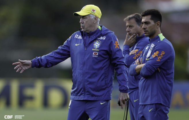 De olho no jogo contra o Chile, Ancelotti esboça time titular; veja a provável escalação do Brasil